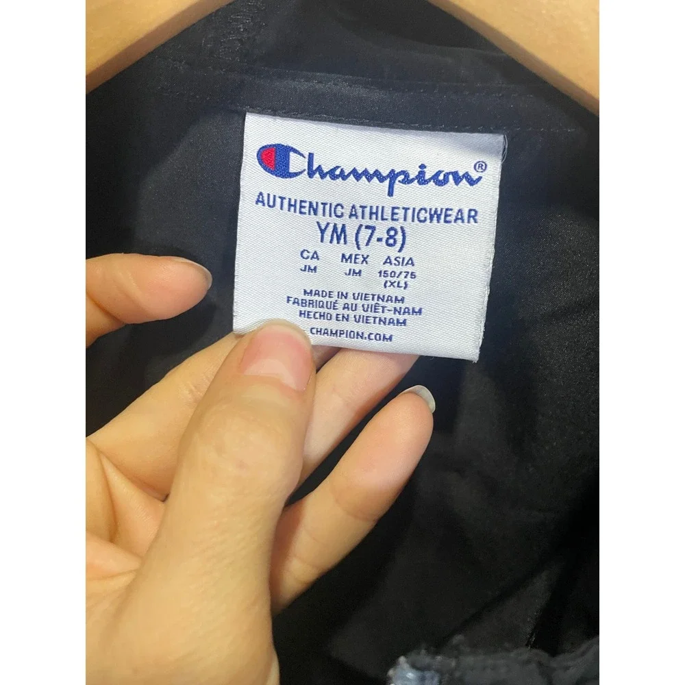 Champion Windbreaker Kids YM 7-8 Black Mizzou Tigers Half Zip Hooded Pullover